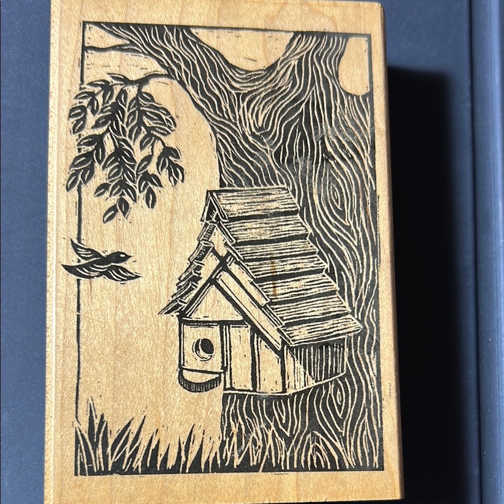 Wooden Birdhouse Stamp